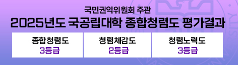 2025년도 국공립대학 종합청렴도 평가결과