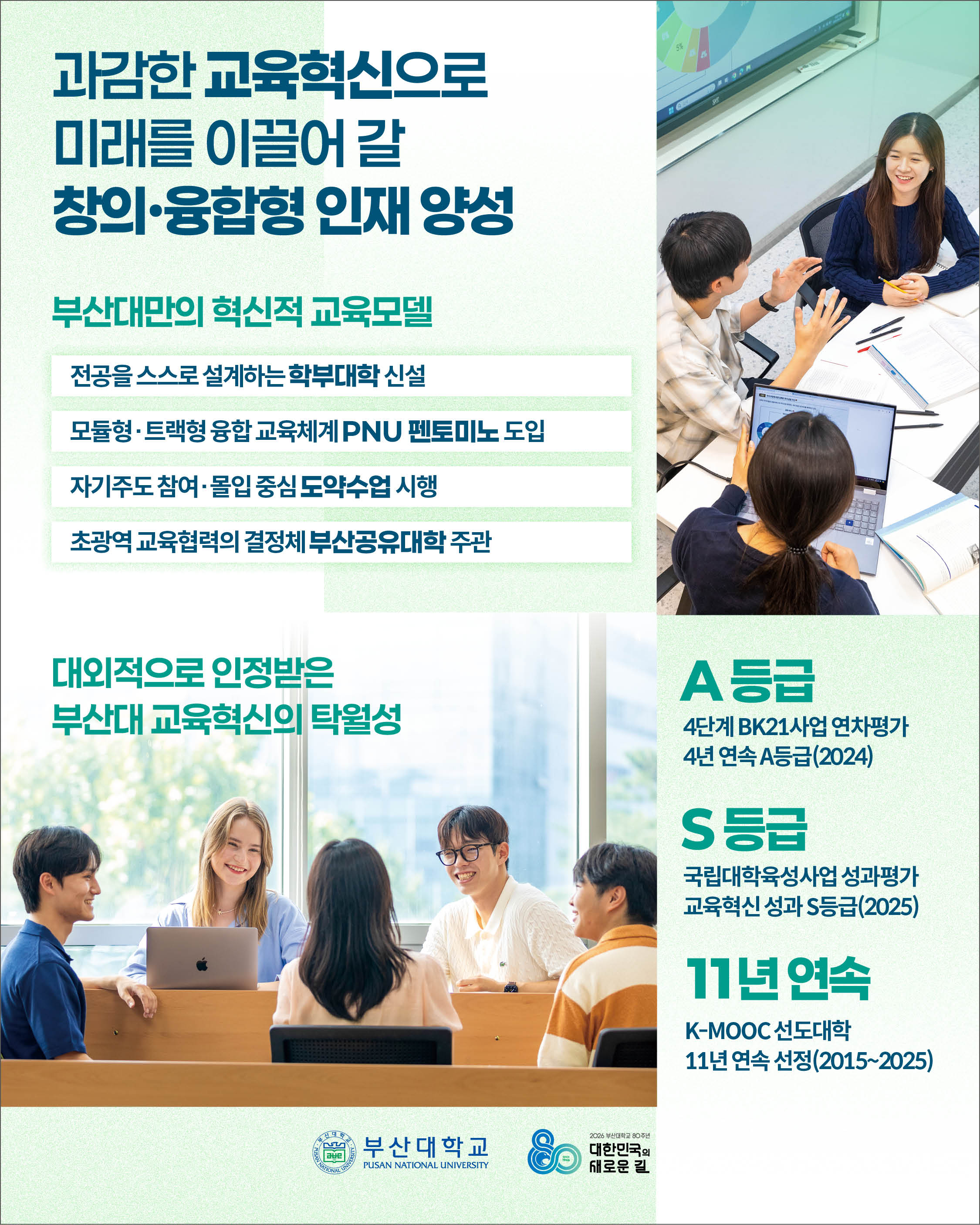 '[PNU_NEWS] 부산대학교 80년, AI 대전환과 교육·인프라 혁신의 새로운 장' 첨부파일 이미지, 상세내용은 아래내용 참고