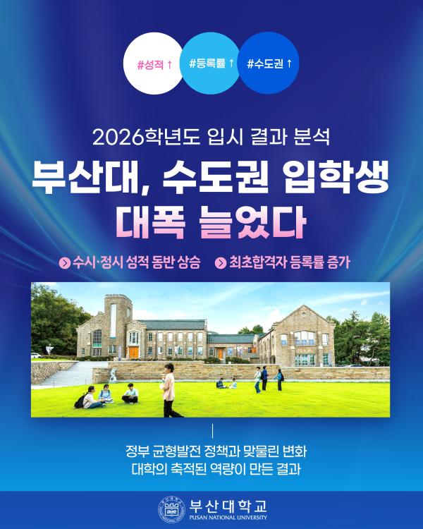 '[PNU_NEWS] 2026학년도 신입생 입시 결과 분석'